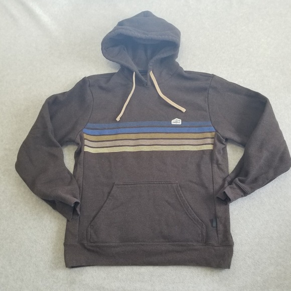 Patagonia Other - Patagonia Hoodie Mens Small Brown Uprisal Striped Fitz Roy Patch Fleece Outdoor